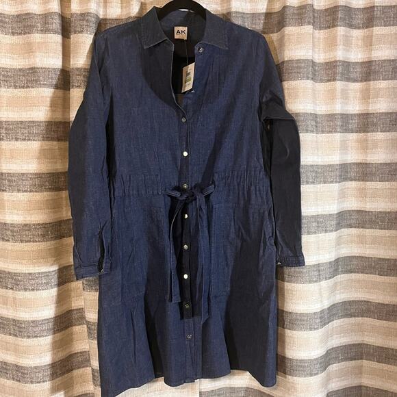 Ann Klein Denim Tie Front‎ Dress Size 4 - Picture 1 of 10